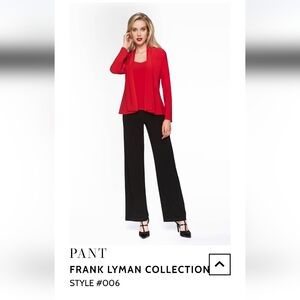 Frank Lyman Design Black Straight Leg Pants 18 Classic Wardrobe Staple Style 006